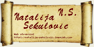 Natalija Sekulović vizit kartica